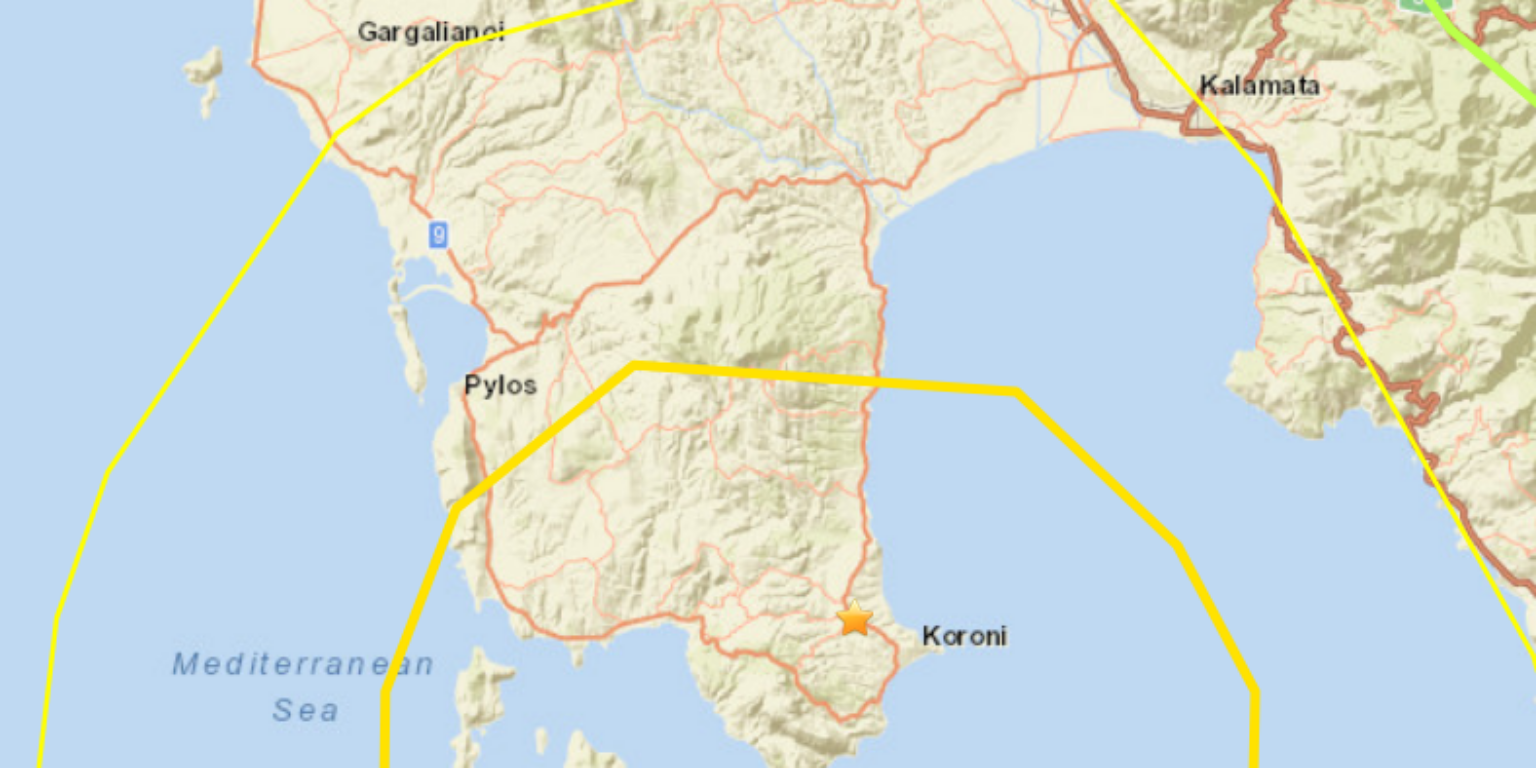 Map Koroni Earthquake 6.10.1947