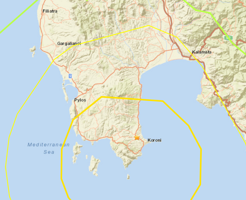 Map Koroni Earthquake 6.10.1947