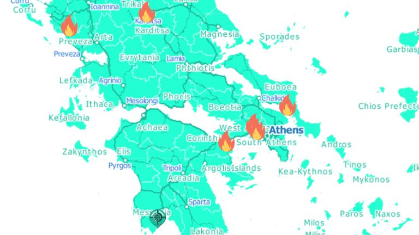 Fire Map Greece
