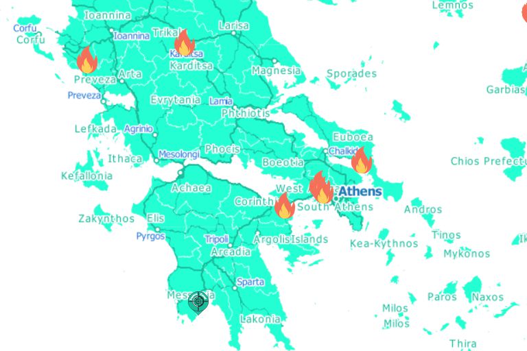 Fire Map Greece