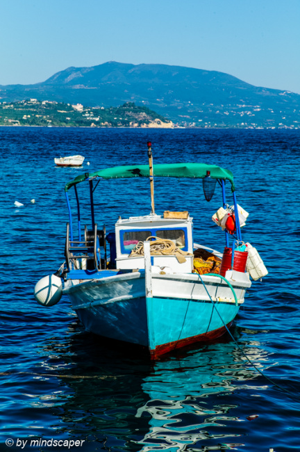 Small Fisherboat in the Harbour - Meditterranean Sea Story