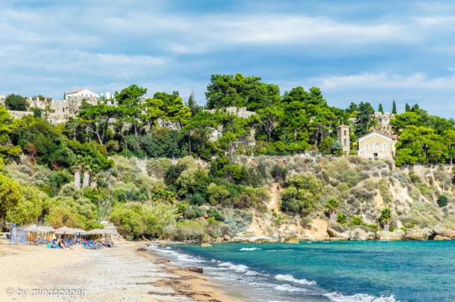 Zanga Beach With Monastery & Eleistria - Koroni Beaches