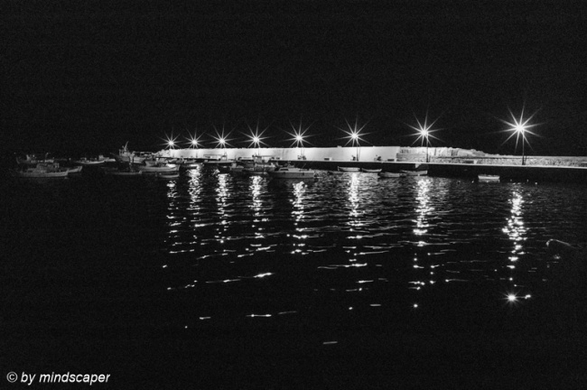 Night at Koroni Harbour Mole